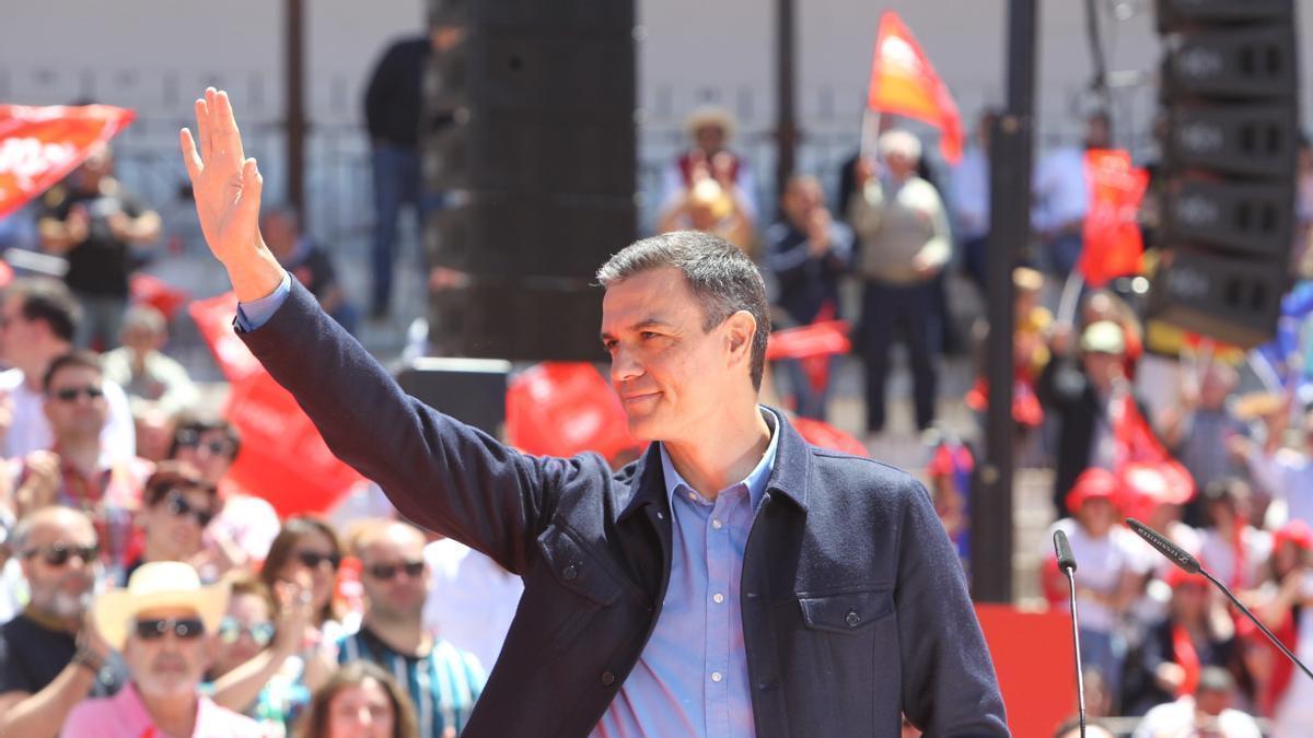 Pedro Sánchez en campaña electoral.