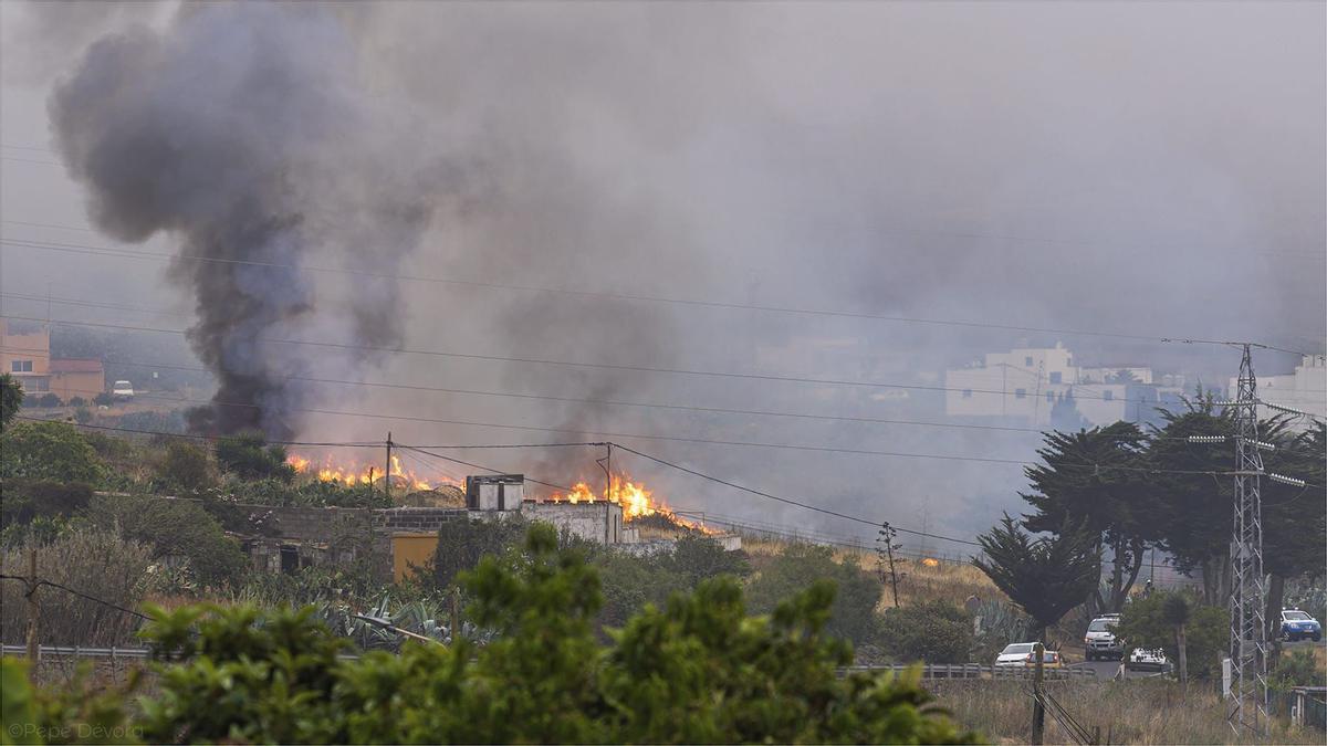 Conato de incendio el pasado domingo en Casas de Aguilar, en el municipio de Guía