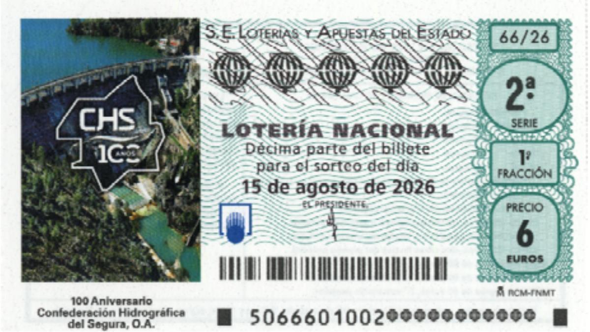 Boleto de la Lotería Nacional del 8 de agosto de 2026