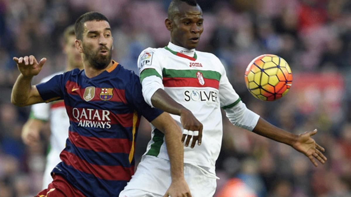 Arda Turan en su primer partido con el FC Barcelona