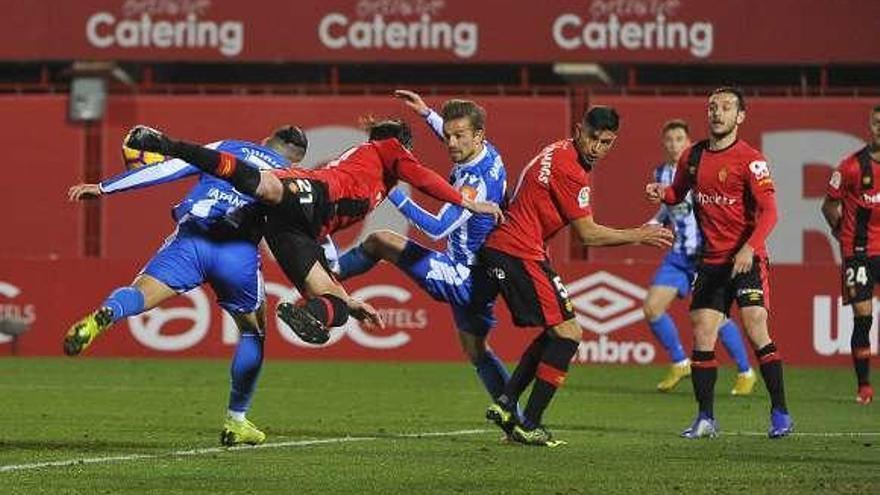 Imagen del partido del Deportivo en Mallorca.