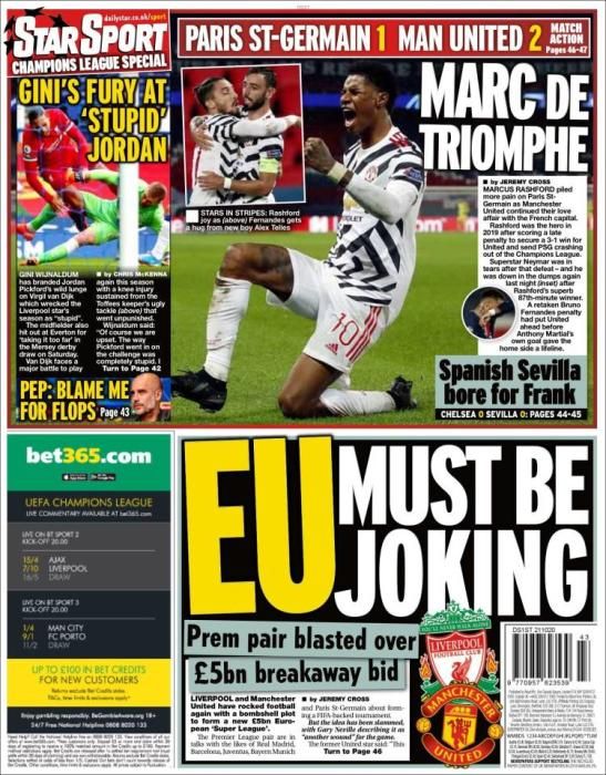 Portada STAR SPORT miércoles 21 octubre 2020