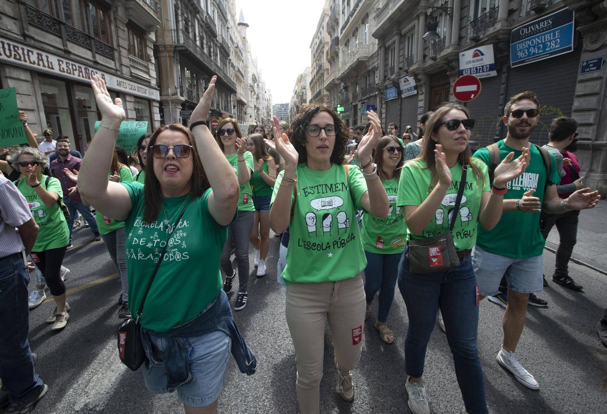 La huelga educativa en València, en imágenes