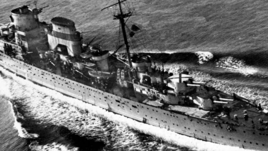 El bessó del «Canarias», el «Baleares», va ser enfonsat  el 1938 en una batalla naval al cap de Palos