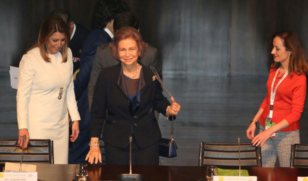 La reina emérita preside el acto inaugural del congreso nacional que alberga este fin de semana el Palacio de Congresos de Málaga