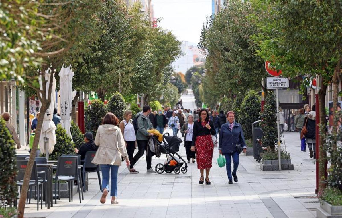 Vista de la calle peatonal de O Calvario