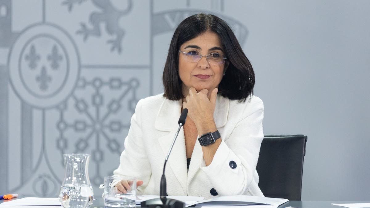 La ministra Carolina Darias, tras el Consejo de Ministros de esta mañana.