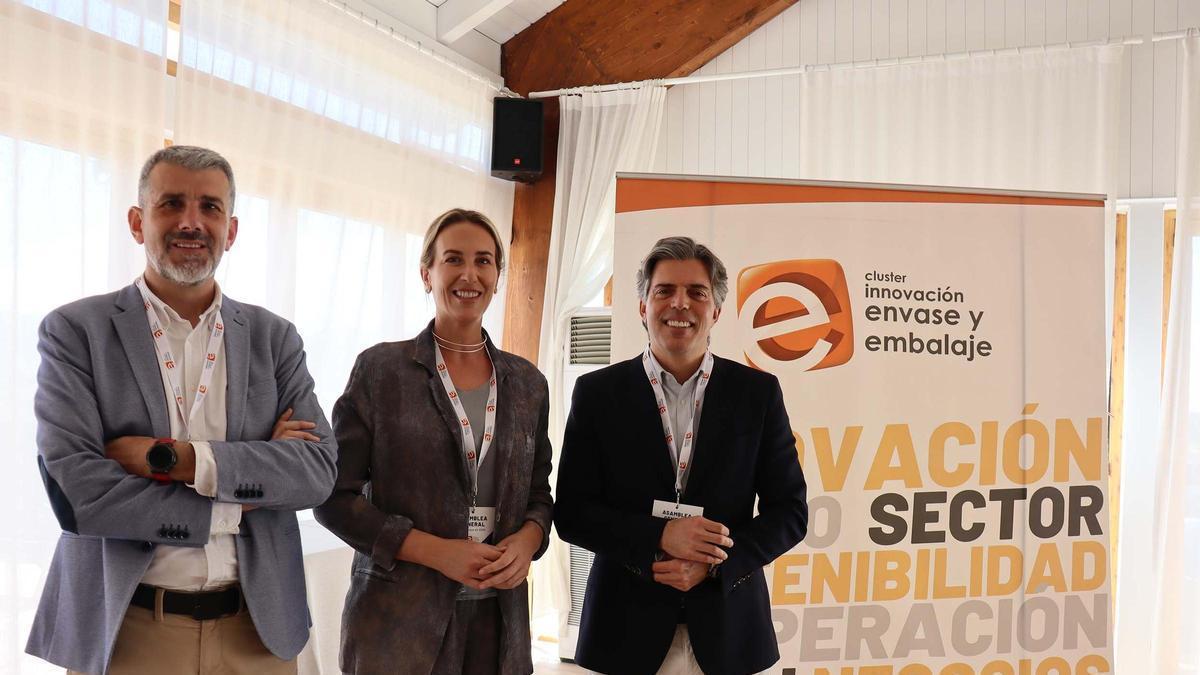 Jesús Pérez y Amaya Fernández, del clúster, junto a Javier Gisbert, representando a la CEV.