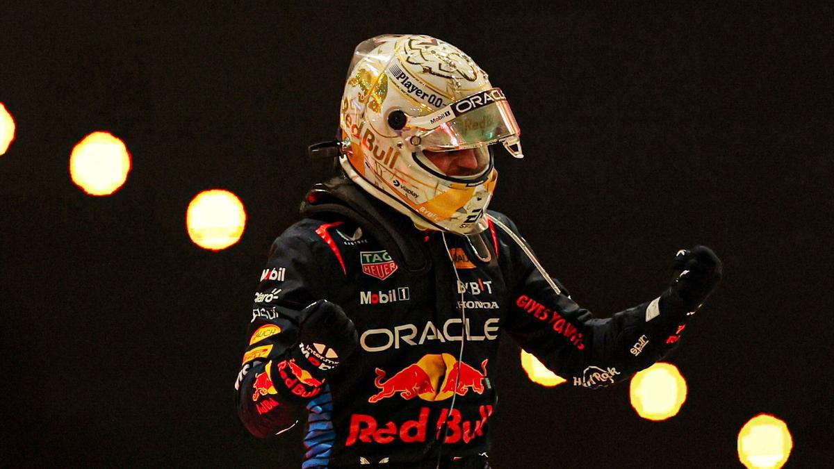 Max Verstappen celebra una victoria.
