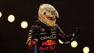 Max Verstappen celebra una victoria. 