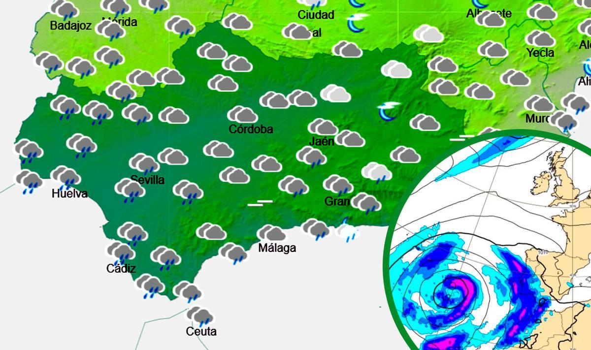 Previsión de Aemet este viernes en Andalucía.