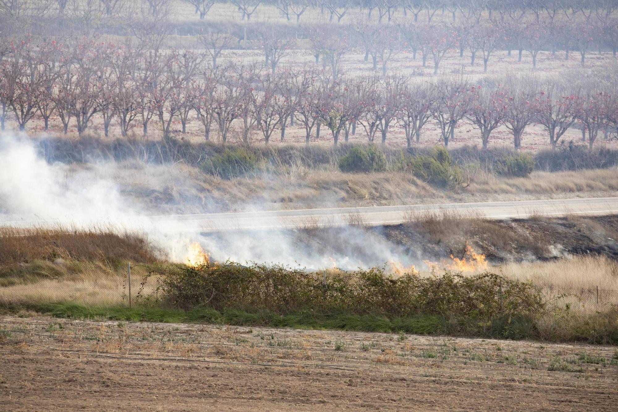 Movilizan varios medios aéreas para extinguir un incendio cercano a una pirotecnica en Bèlgida