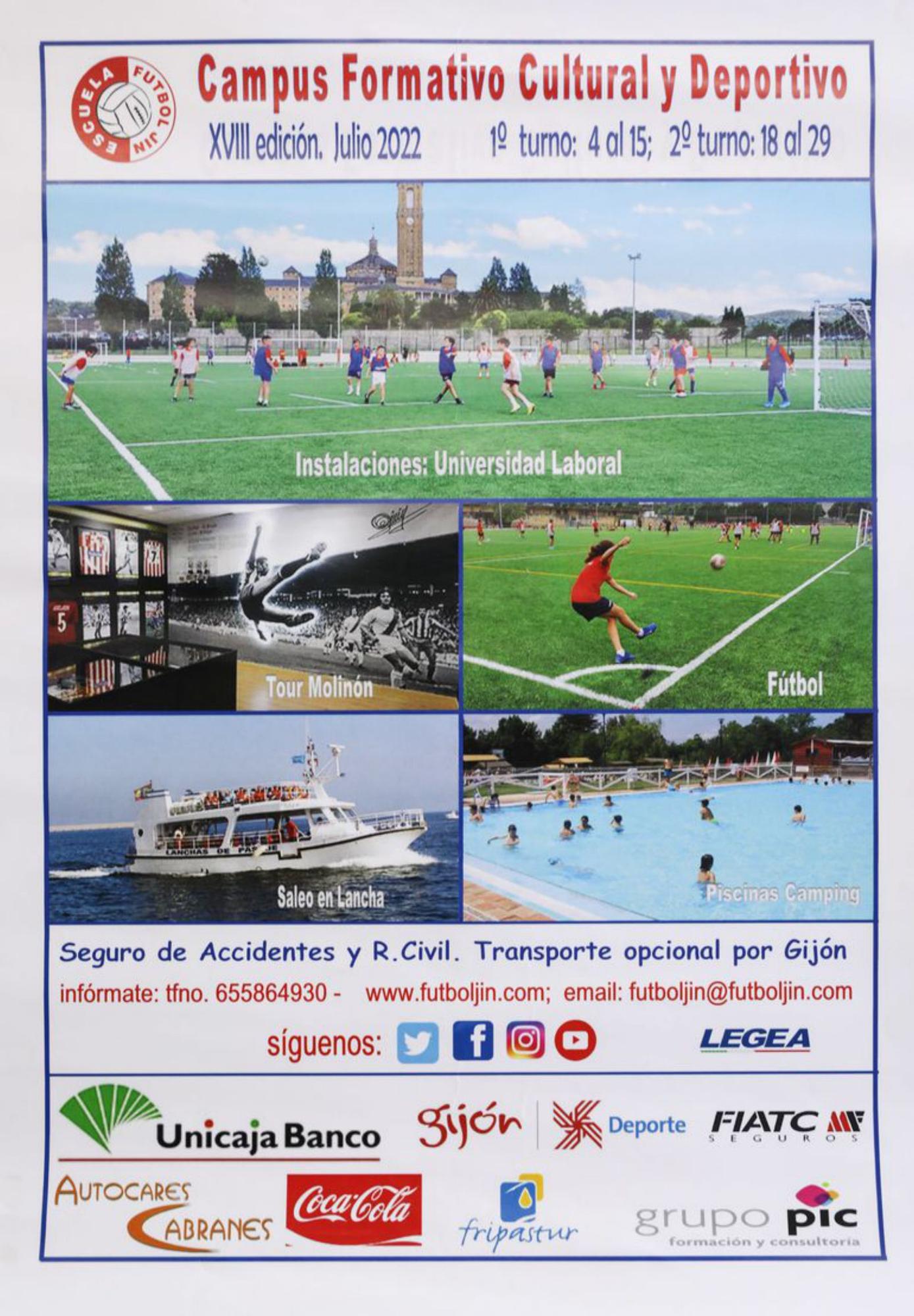 Cartel informativo de la 18ª. edición del Campos de Fútbol Jin.