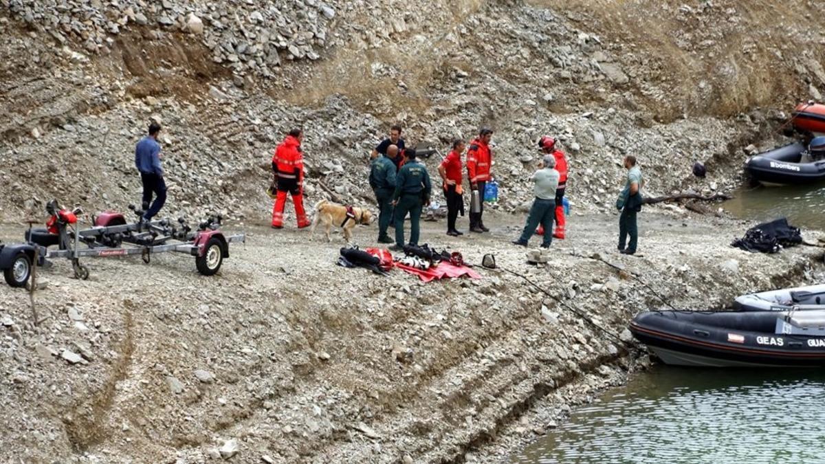 Búsqueda de la pareja desaparecida en el pantano de Susqueda.