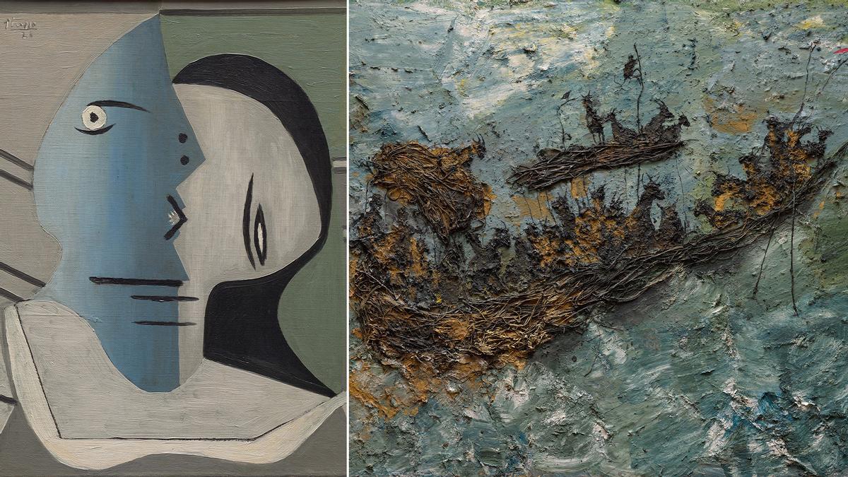A la izquierda, &quot;Tête (Personnage)&quot;, de Pablo Picasso, obra de 1926. A la derecha, &quot;Issa Beri&quot; (1991), de Miquel Barceló.