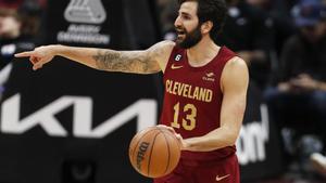 Ricky Rubio, en una imagen de archivo, con la camiseta de los Cavaliers.