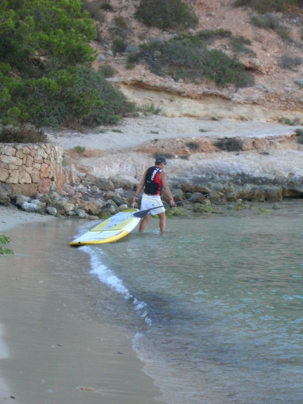 Bruce Springsteen en la playa de Portals Vells en agosto de 2013