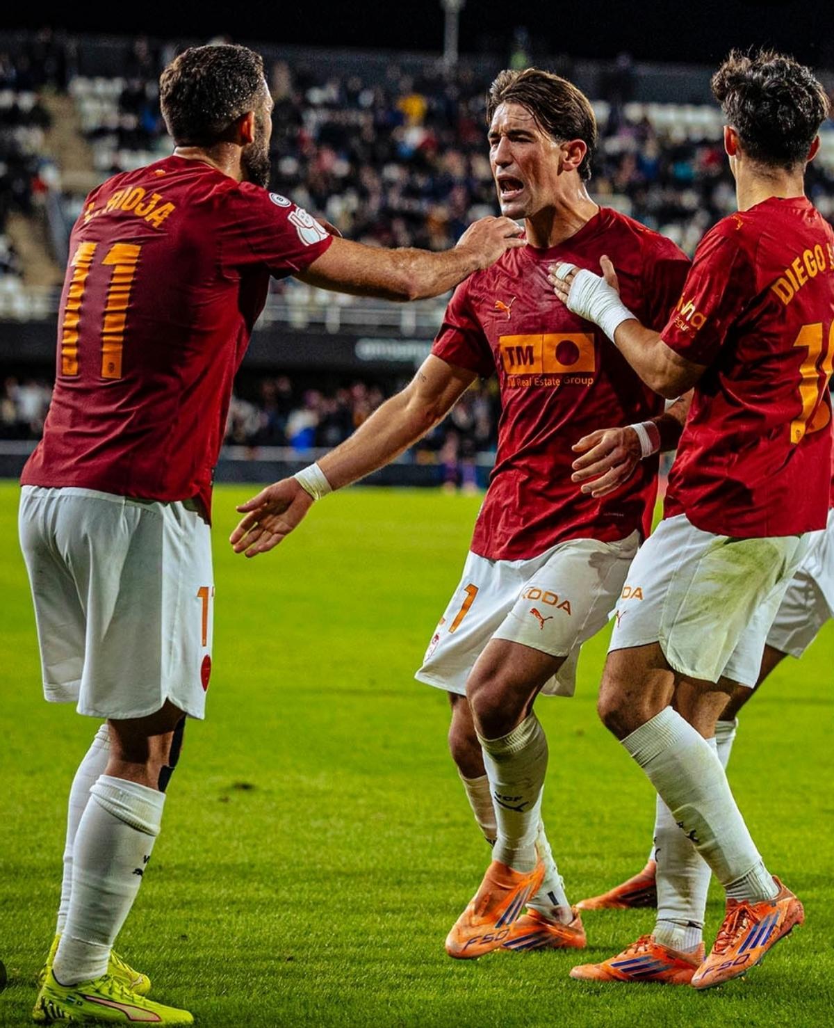 Rioja en la celebración del gol de Jesús Vázquez