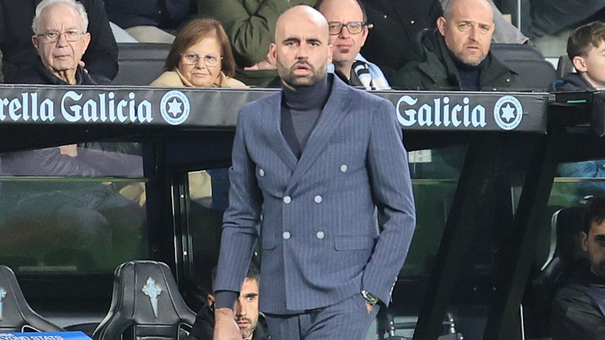 Giráldez, en un partido con el Celta