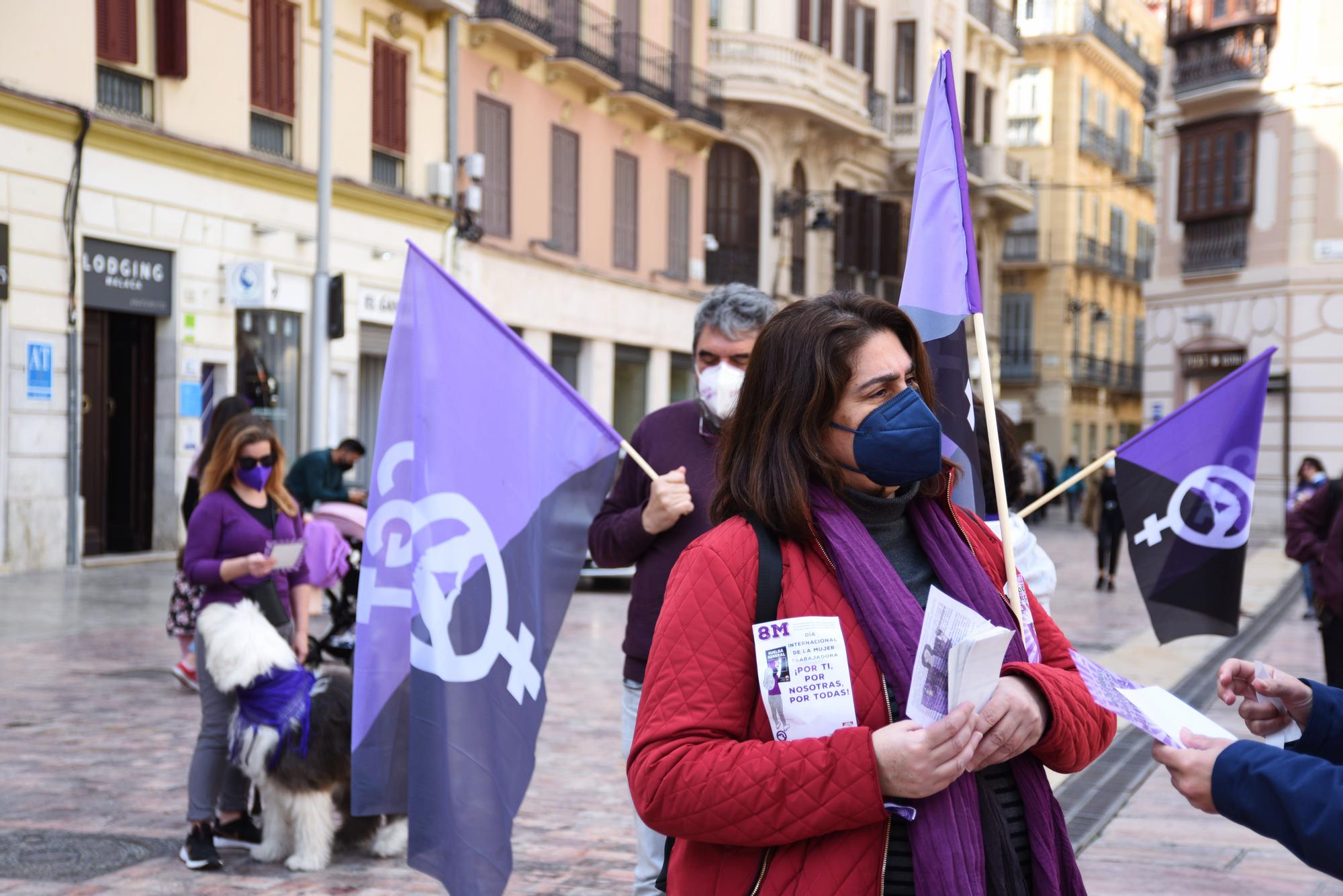 Manifestación por el 8M en las calles del Centro de Málaga