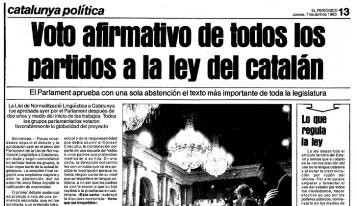 Immersió lingüística: 15 anys de consens i 24 de politització del català