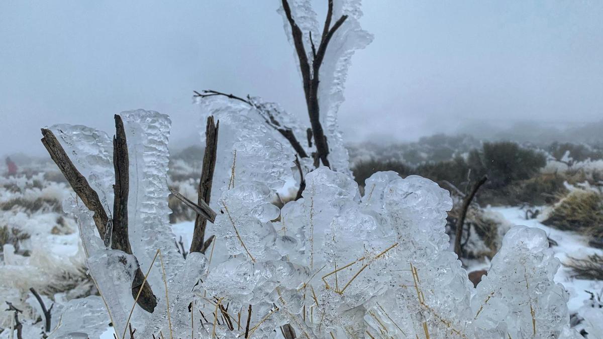 La nieve sigue presente en el Parque Nacional del Teide