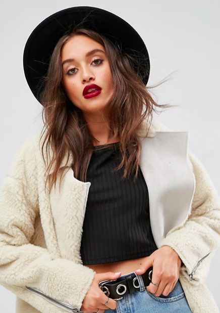 Sombrero fedora de fieltro con ribete trenzado y ajuste de tamaño de ASOS DESIGN