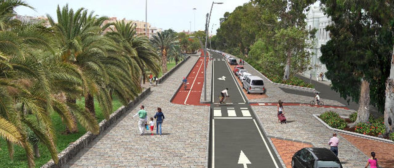 Infografía sobre el proyecto de reducción a un carril planteado por el Ayuntamiento.