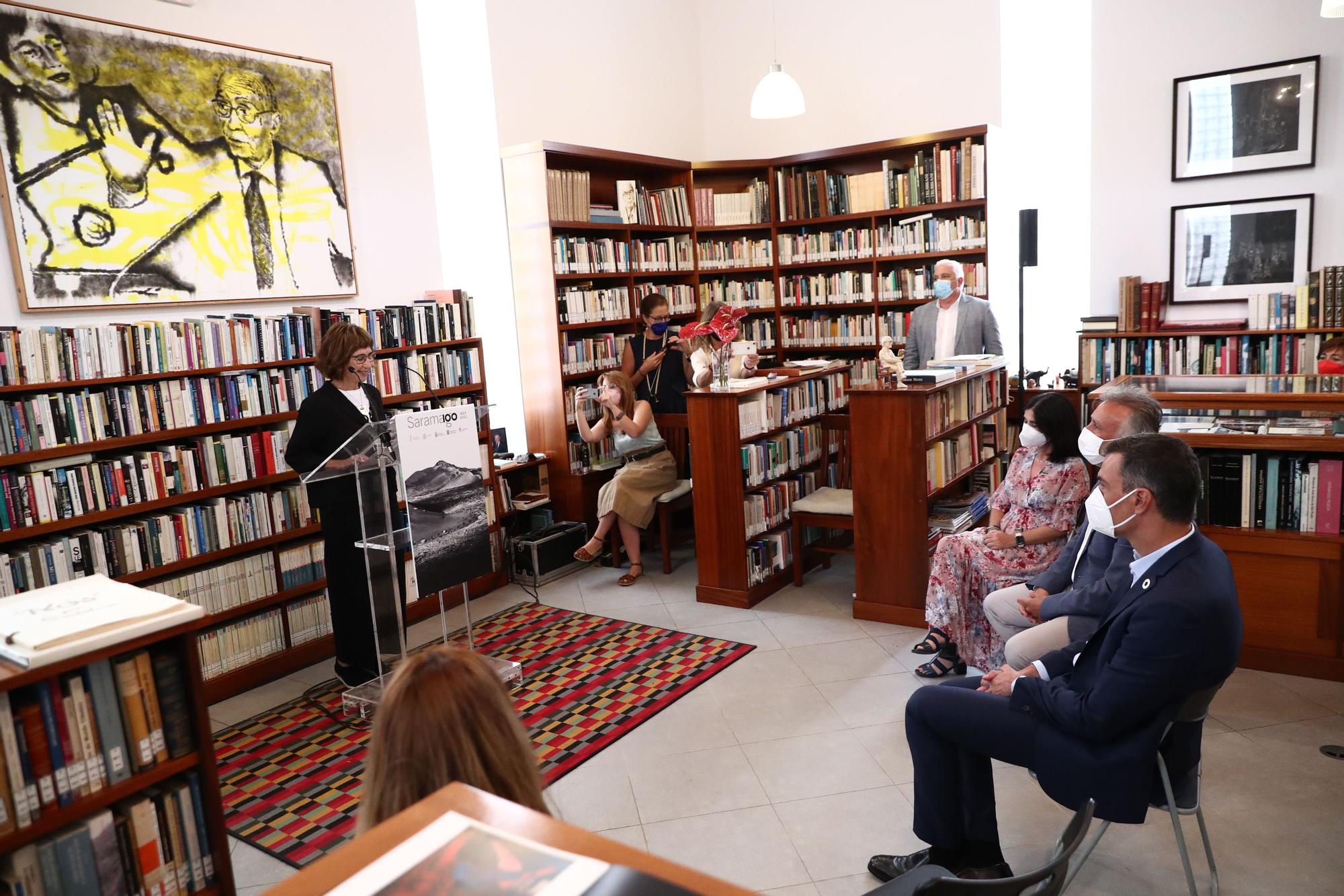 Pedro Sánchez participa en el acto de presentación del centenario de José Saramago (11/08/2021)