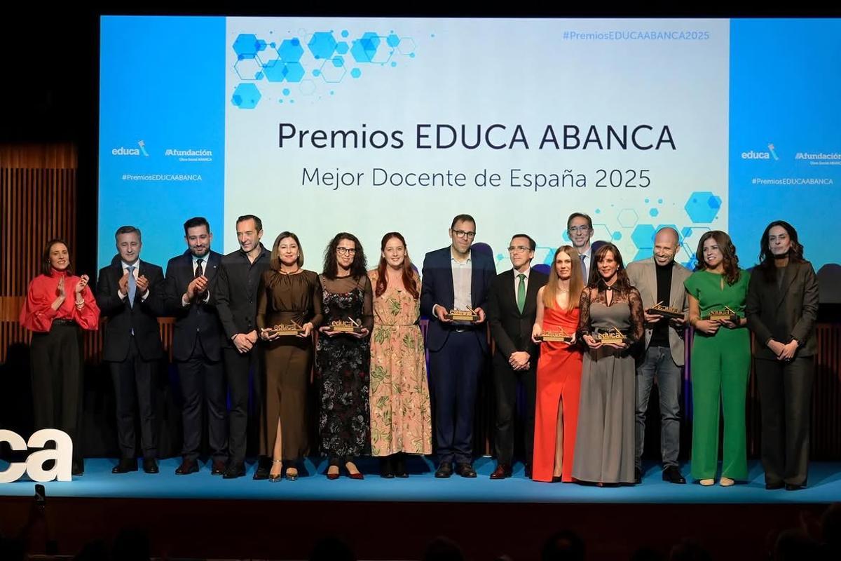 Premiados en la edición anterior de los Premios Educa Abanca al Mejor Docente de España 2025