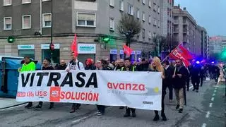 Una manifestación de los trabajadores de Vitrasa complica el tráfico en el centro de Vigo