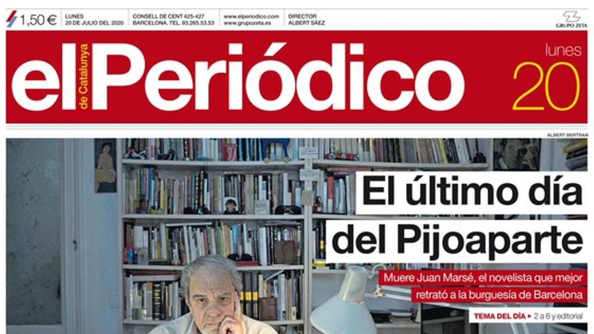 La portada de EL PERIÓDICO del 20 de julio.