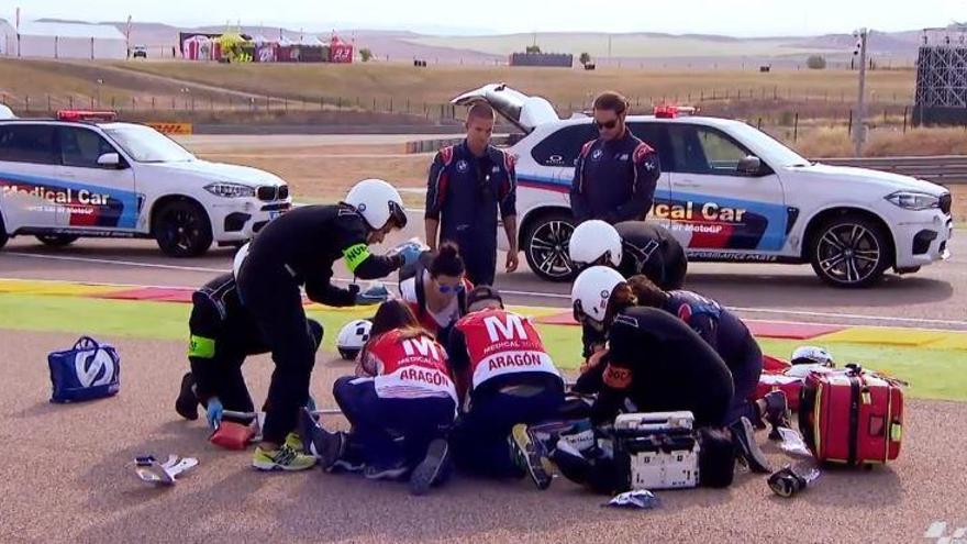 Accidente en pista: así actúa el equipo médico de MotoGP