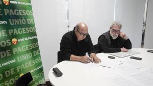 Per lesquerra, Dino Di Nella i Joan Casajoana, aquest divendres a la seu dUP de Manresa