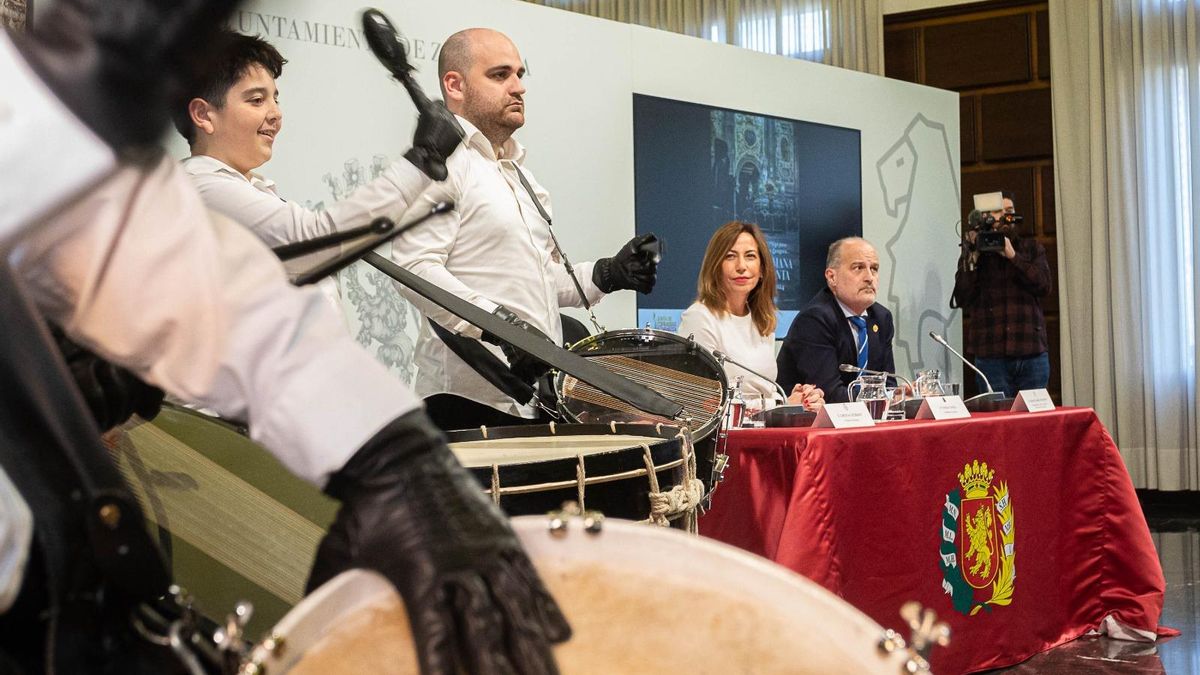 Presentación de la Semana Santa de Zaragoza, este lunes.