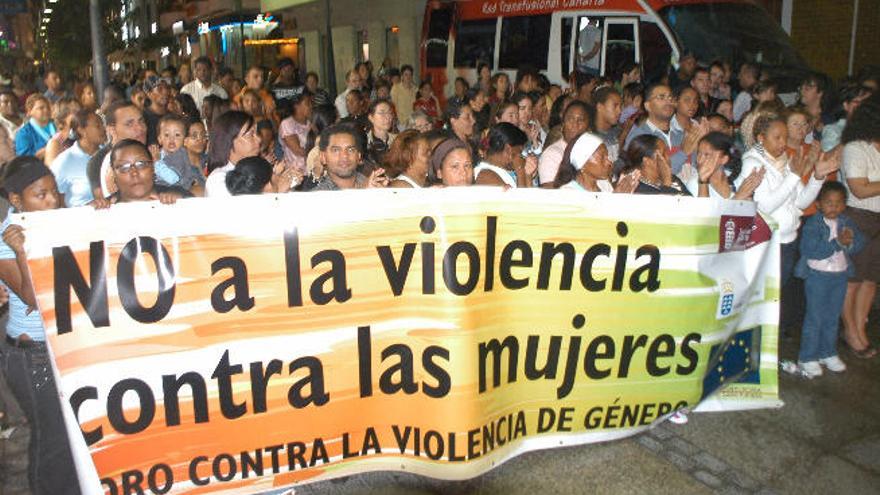 Manifestación contra la violencia machista en Lanzarote.