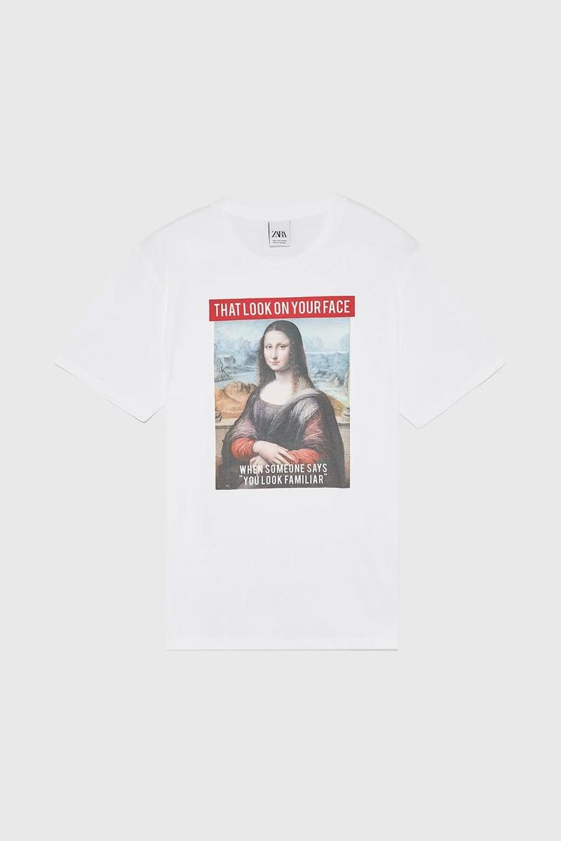 Camiseta meme de la Mona Lisa de Zara Man. (Precio: 17, 95 euros)