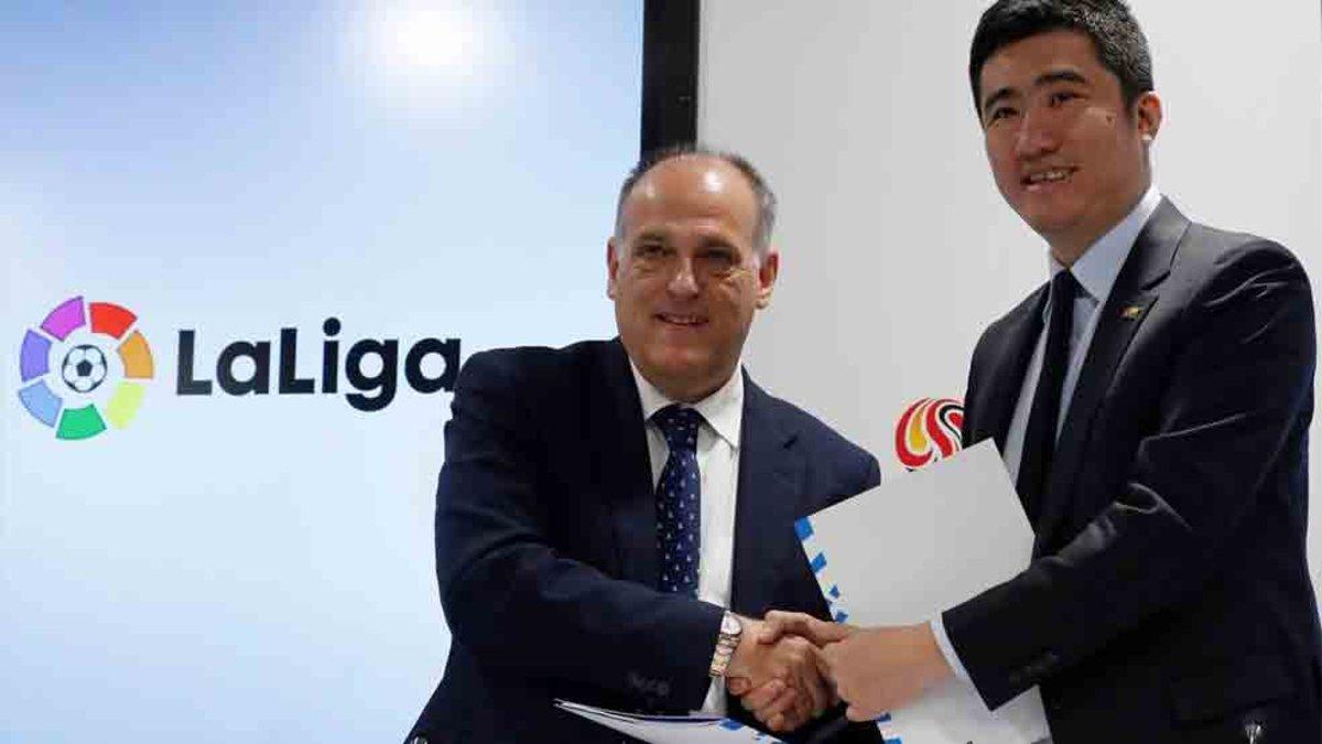 Tebas firmó un acuerdo con la Superliga China