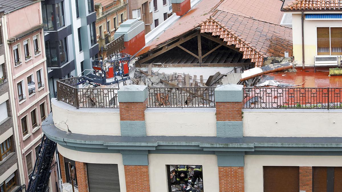 Derrumbe en el interior del colegio San Vicente de Paul