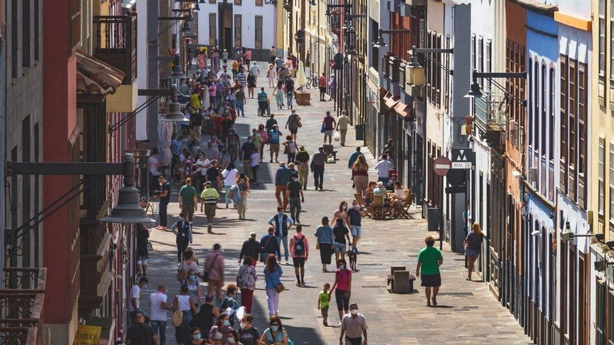 Vista parcial del casco histórico de La Laguna, ayer. |