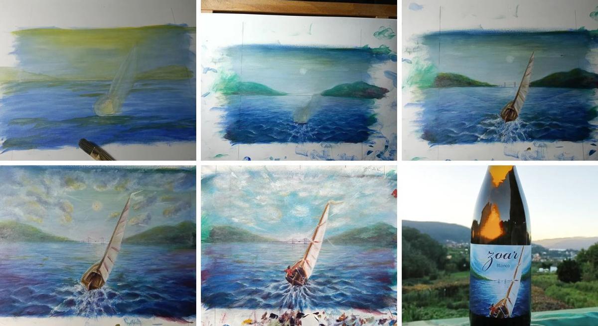 Proceso de creación de la etiqueta realizada por el propio Lubis.