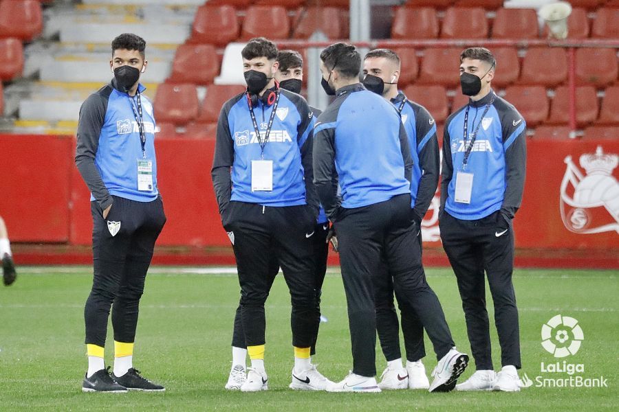 Partido de la Liga Smartbank entre el Sporting y el Málaga CF