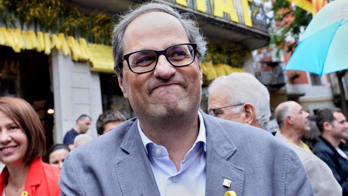 Quim Torra, durante una visita a Girona.