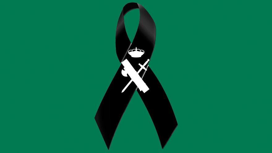 El perfil oficial de la Guardia Civil (X), muestra un lazo negro con el escudo en señal de duelo por el fallecimiento de dos compañeros