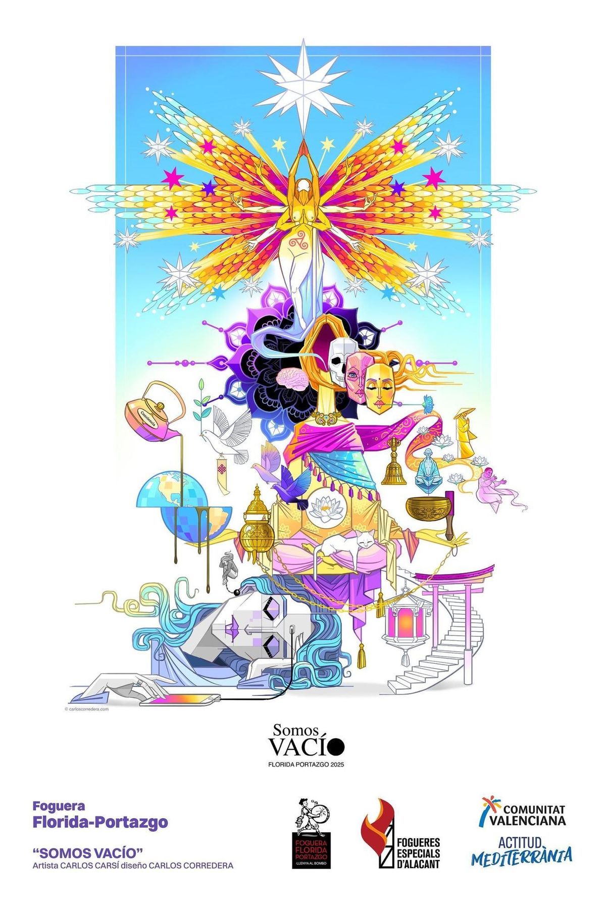 Boceto de la hoguera Florida Portazgo bajo el lema "vacío existencial"