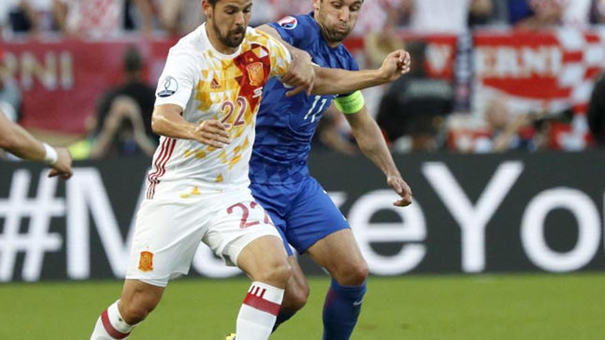 Nolito, durante el duelo ante Croacia // EFE