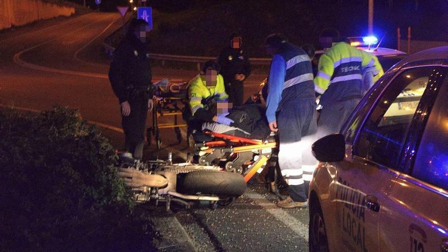 Un motorista, herido grave al estrellarse en Palma