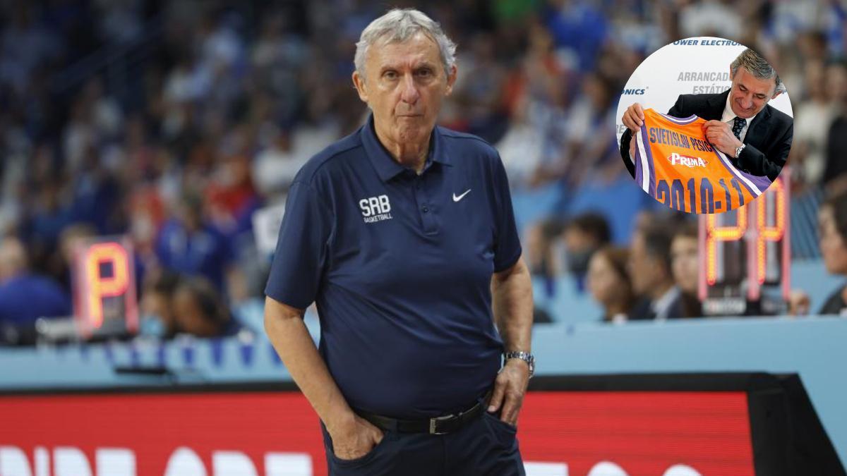 Svetislav Pesic con la selección de Serbia.