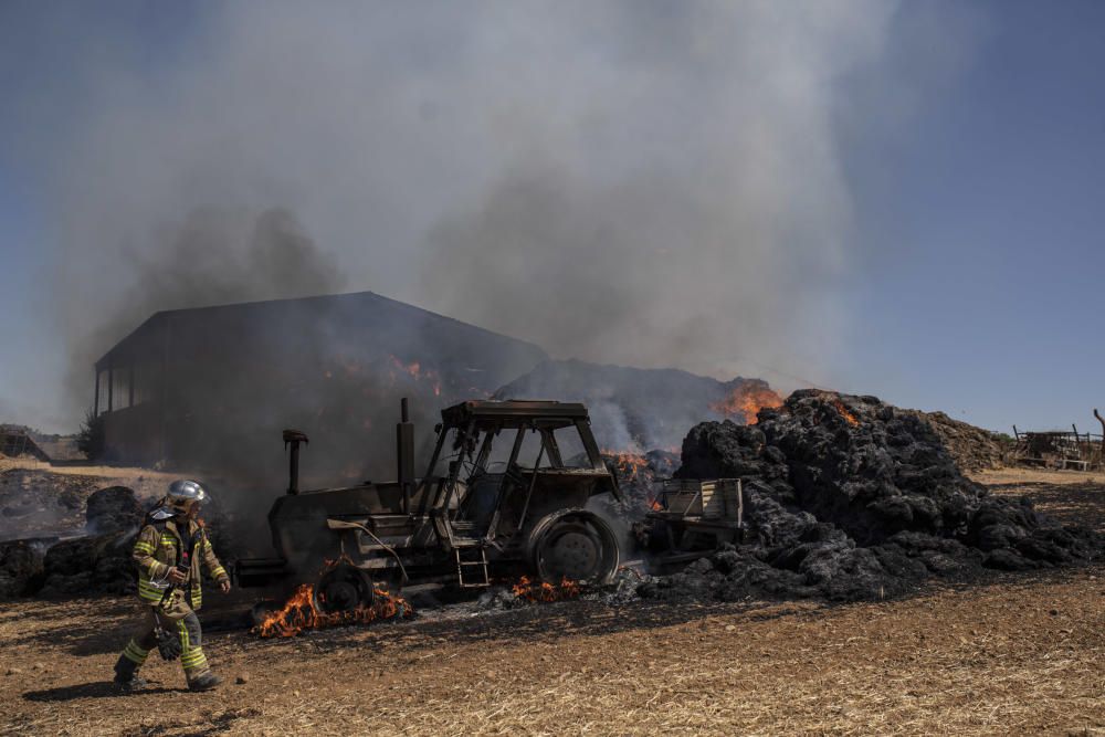 Incendio de una nave ganadera en Sanzoles