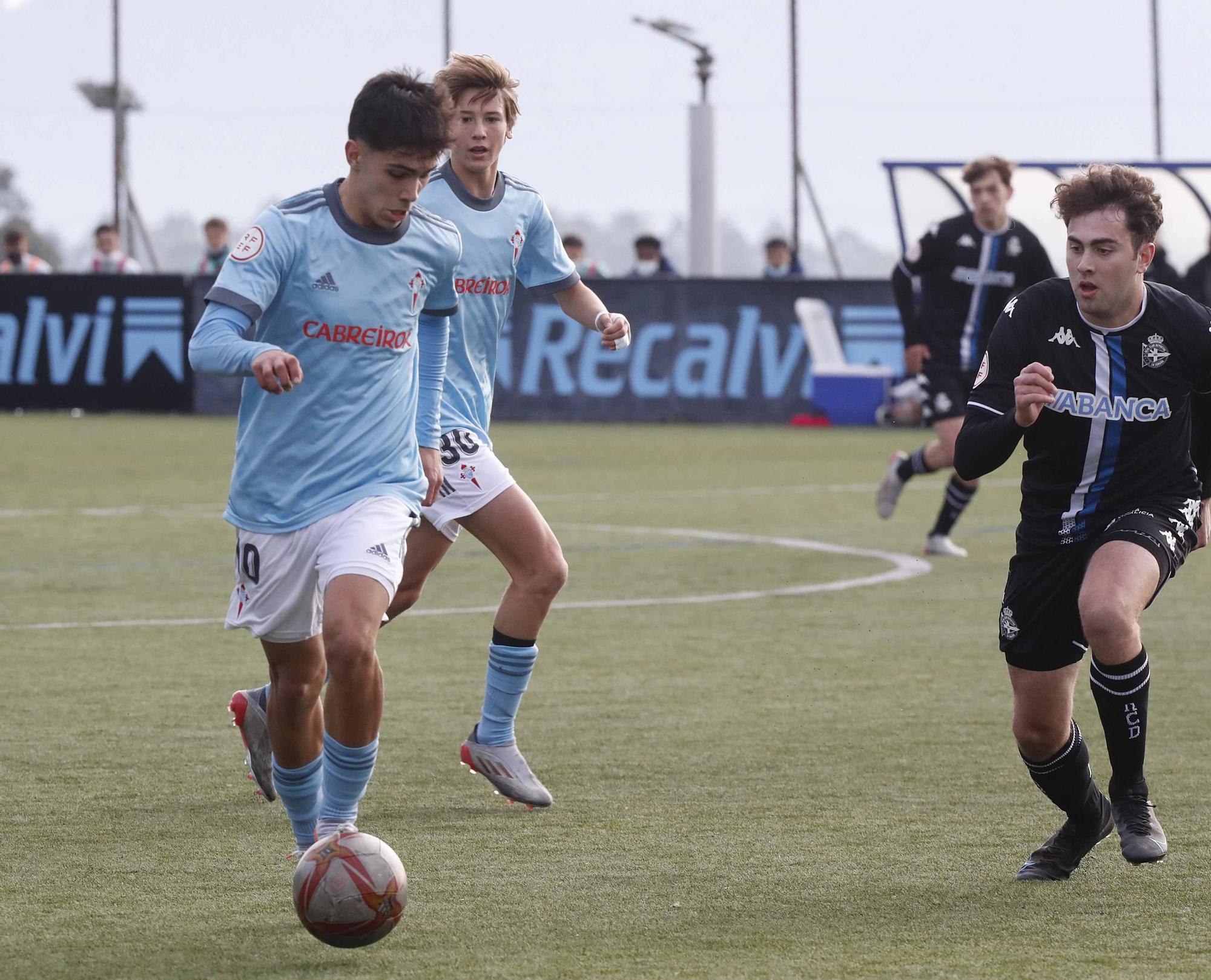 Derbi de juveniles de Copa del Rey entre Celta y Deportivo en Vigo